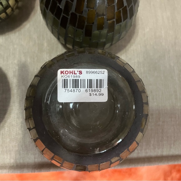 9 individual tiled glass candle holders - Picture 2 of 3